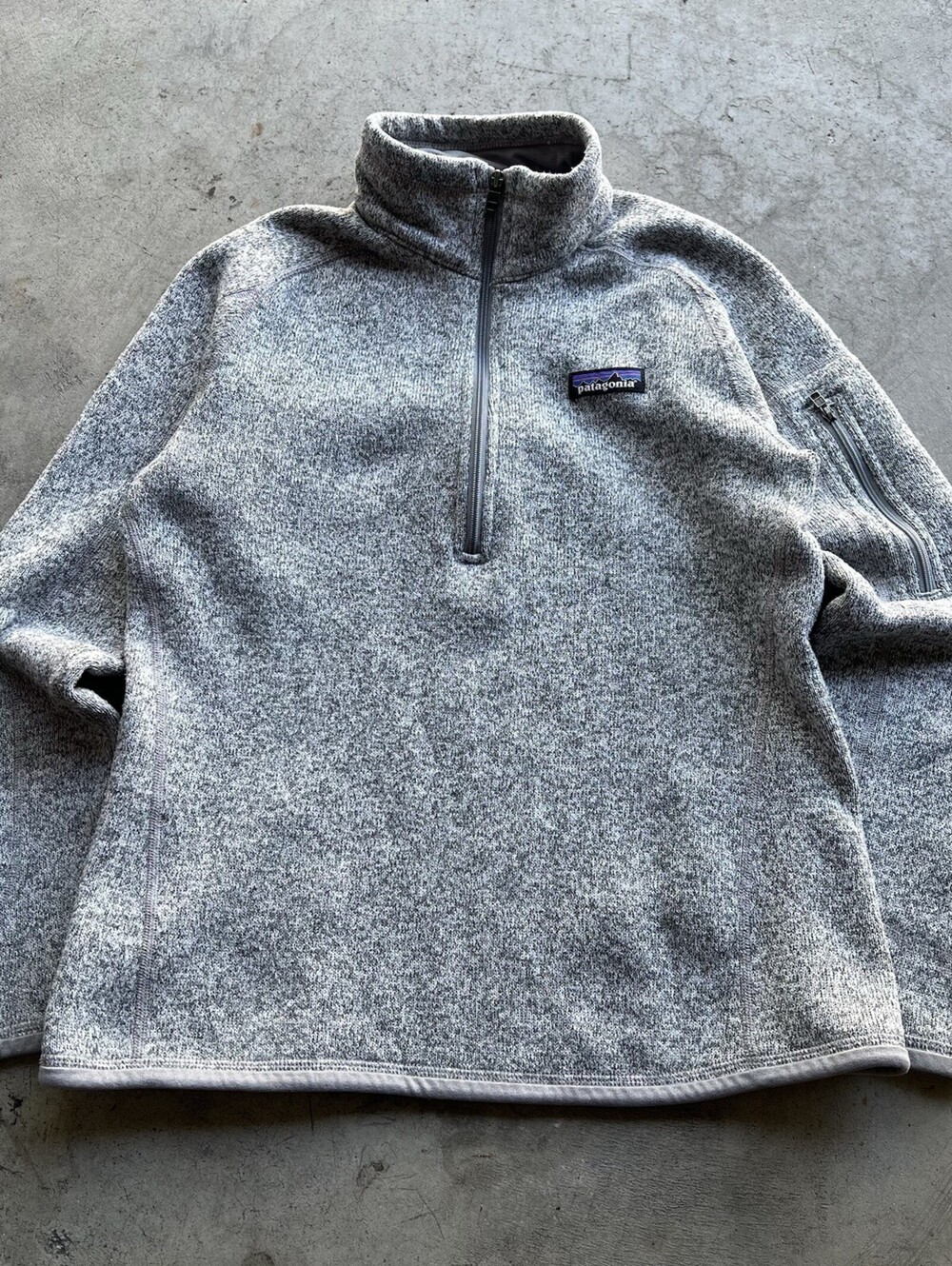 Patagonia Better Sweater 1/4 Zip Women Size S Birch White/Gray Outdoor Hiking